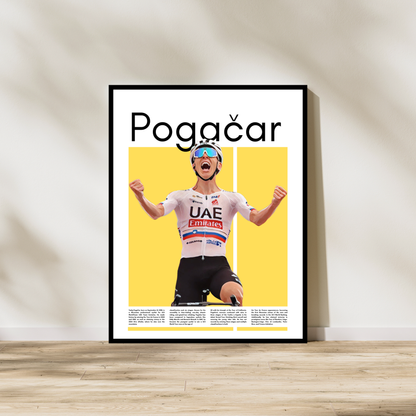 Tadej Pogacar – High-Quality Cycling Print for Home Decor