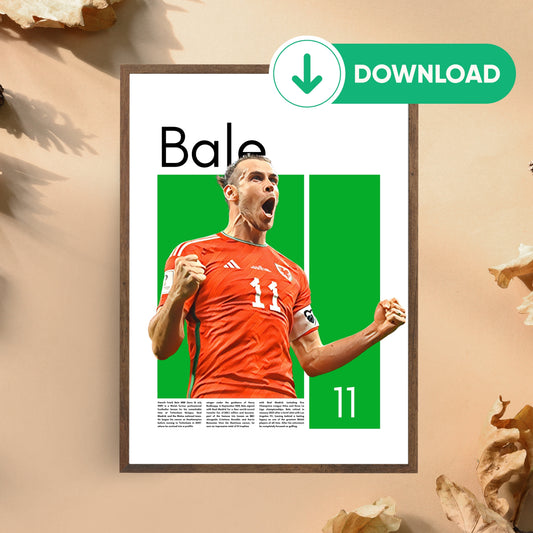 Gareth Bale Wall Art – Digital Download | Instant Printable Football Art