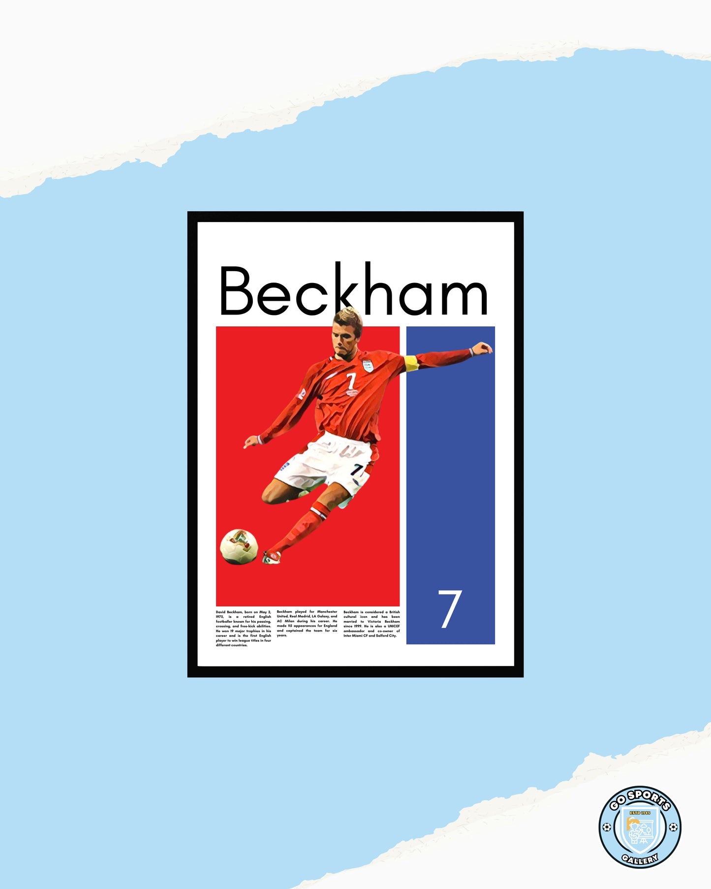 David Beckham Wall Art – Digital Download | Instant Printable Football Art