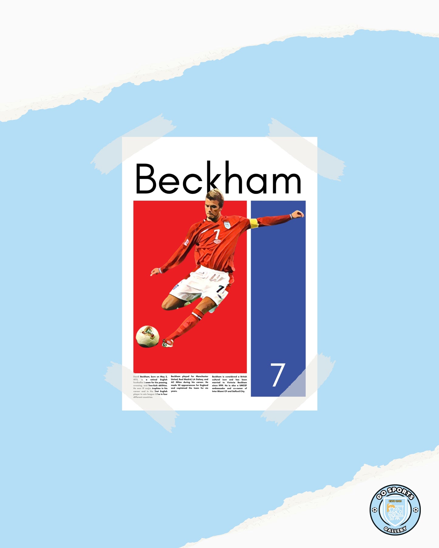 David Beckham Wall Art – Digital Download | Instant Printable Football Art