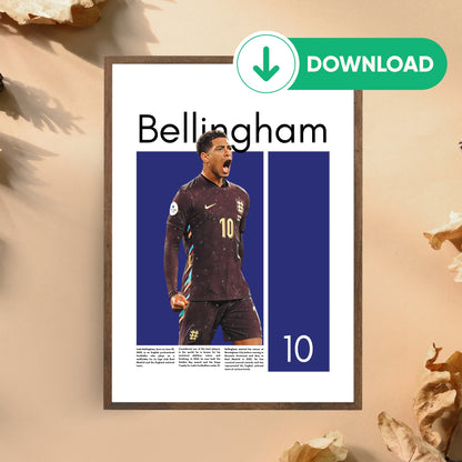 Jude Bellingham Wall Art – Digital Download | Instant Printable Sports Art