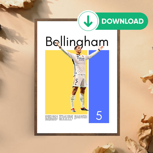 Jude Bellingham Wall Art – Digital Download | Instant Printable Football Art