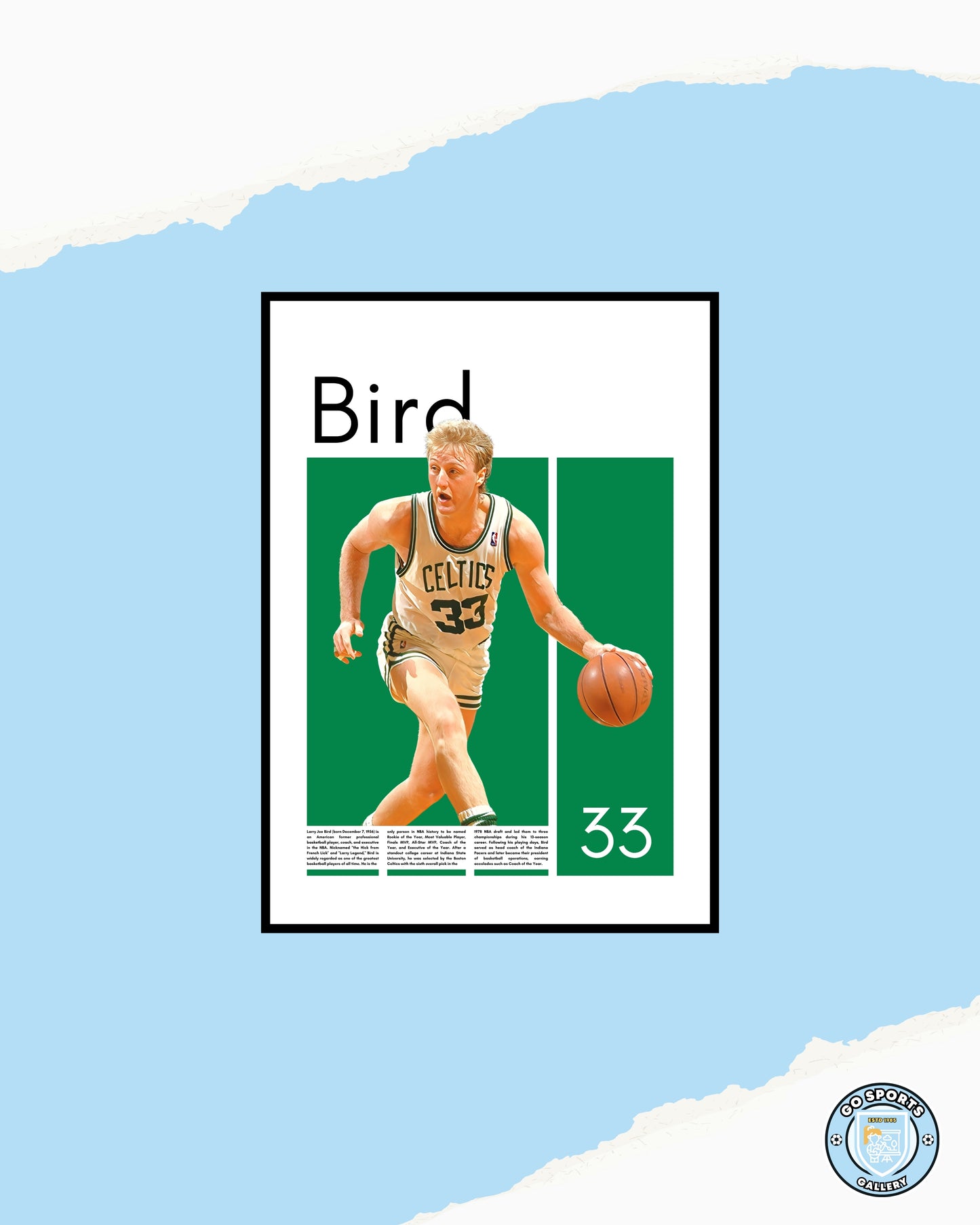 Larry Bird Wall Art – Digital Download | Instant Printable Sports Art