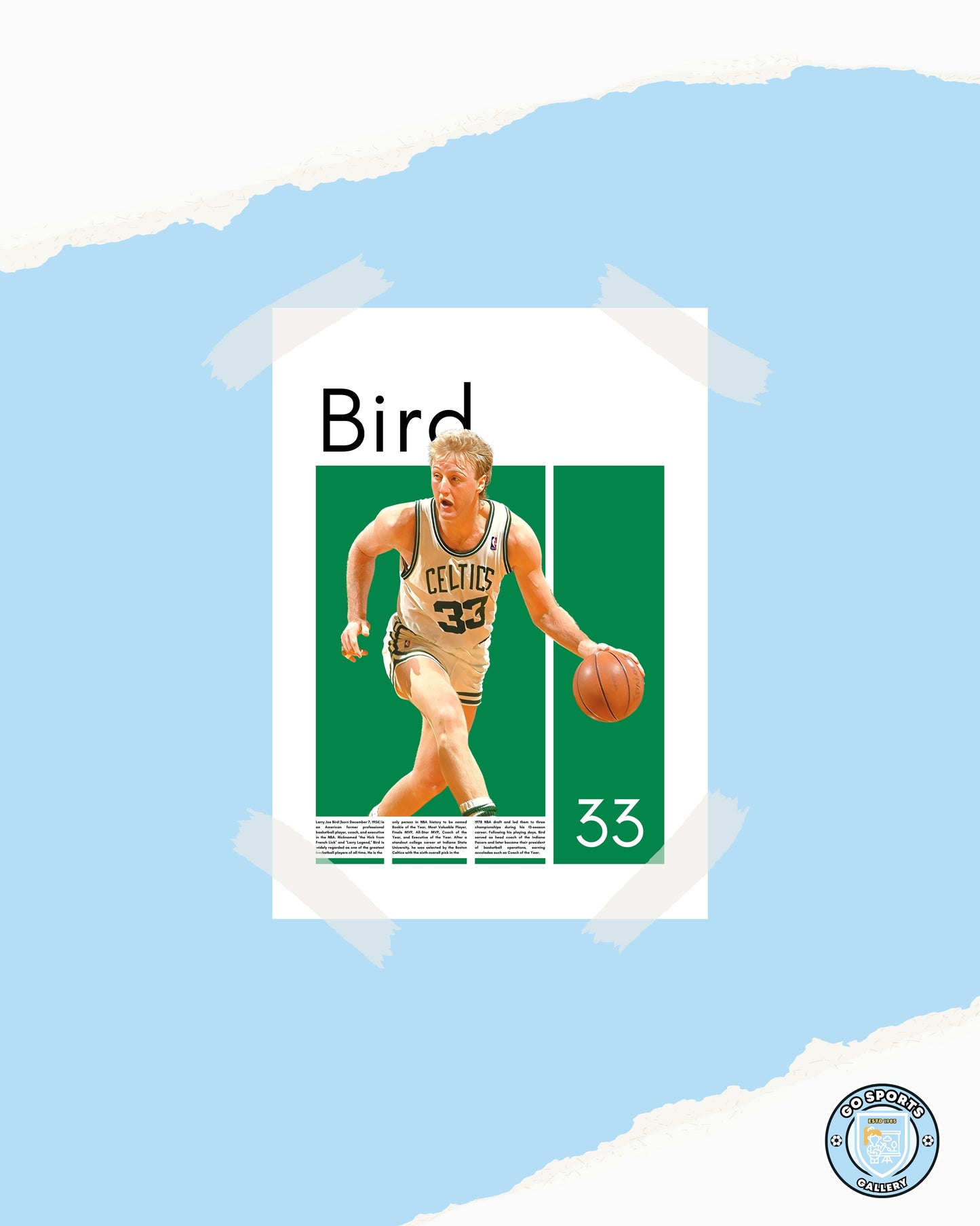 Larry Bird Wall Art – Digital Download | Instant Printable Sports Art