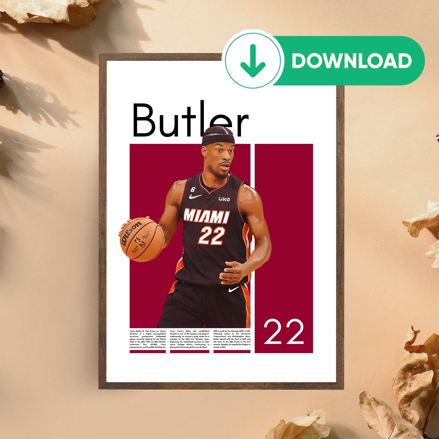 Jimmy Butler Wall Art – Digital Download | Instant Printable Sports Art