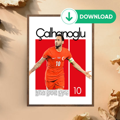 Hakan Calhanoglu Wall Art – Digital Download | Instant Printable Sports Art