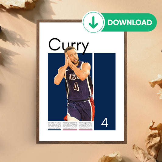 Stephen Curry Wall Art – Digital Download | Instant Printable Sports Art