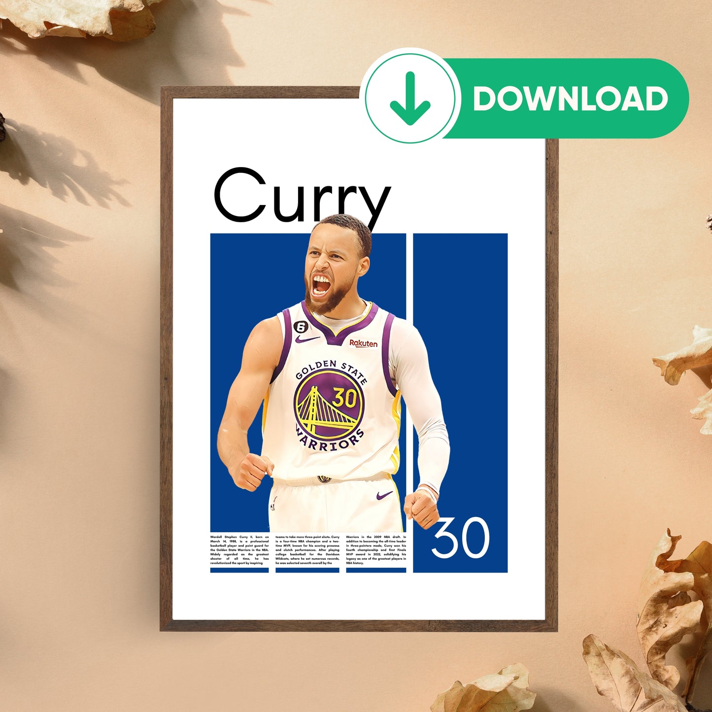 Stephen Curry Wall Art – Digital Download | Instant Printable Sports Art