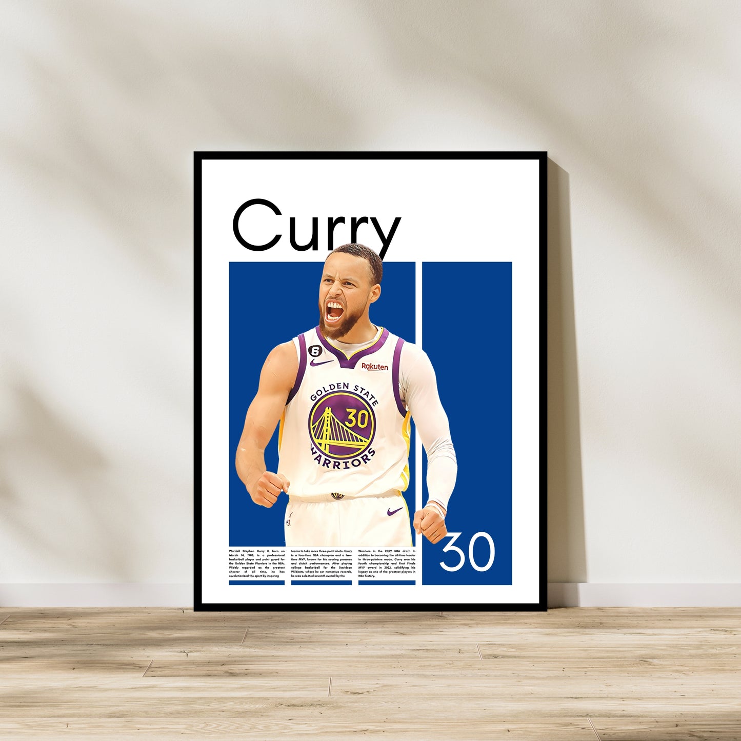 Stephen Curry Golden State Warriors – High-Quality Basketball Print for Home Decor