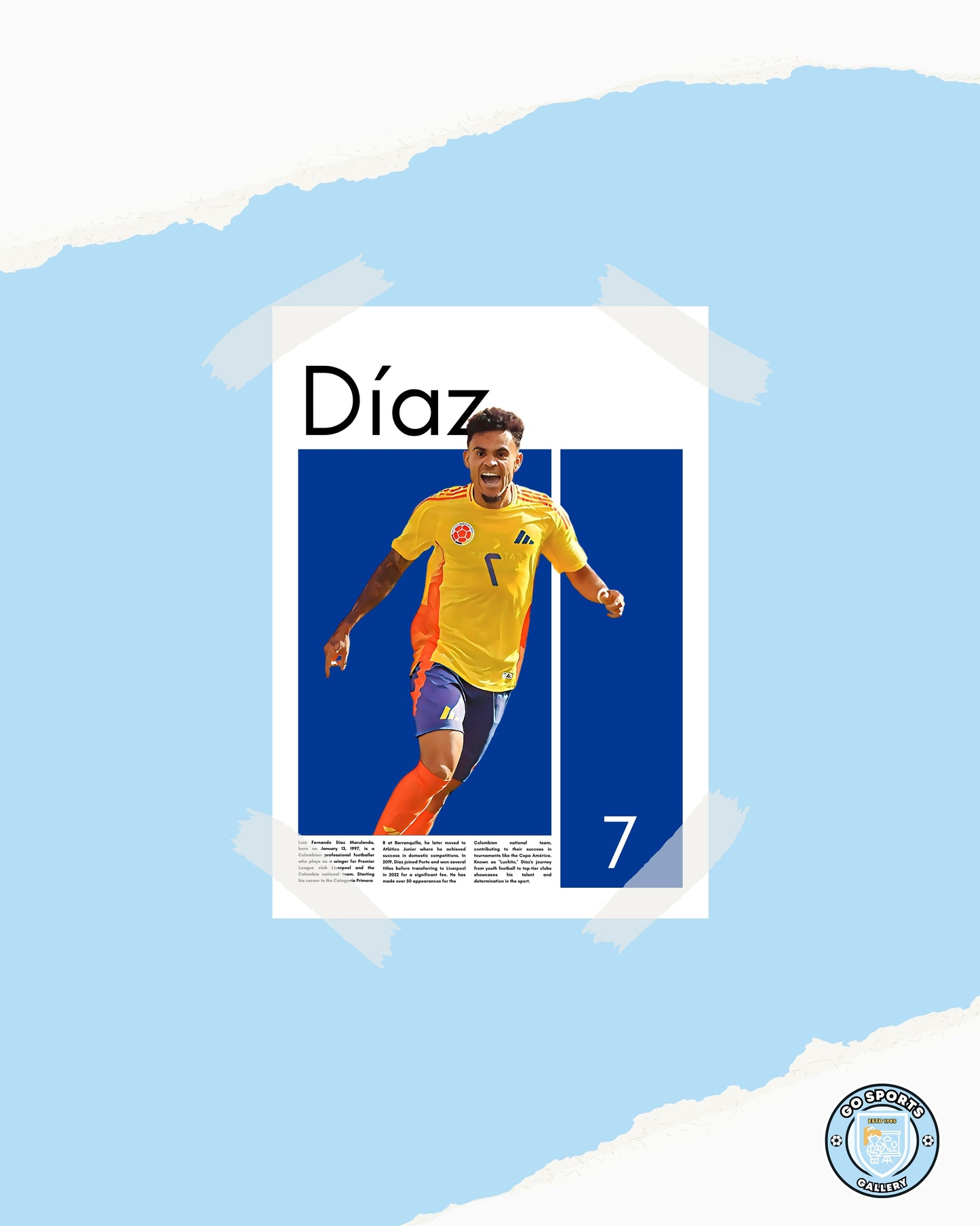 Luis Diaz Wall Art – Digital Download | Instant Printable Sports Art