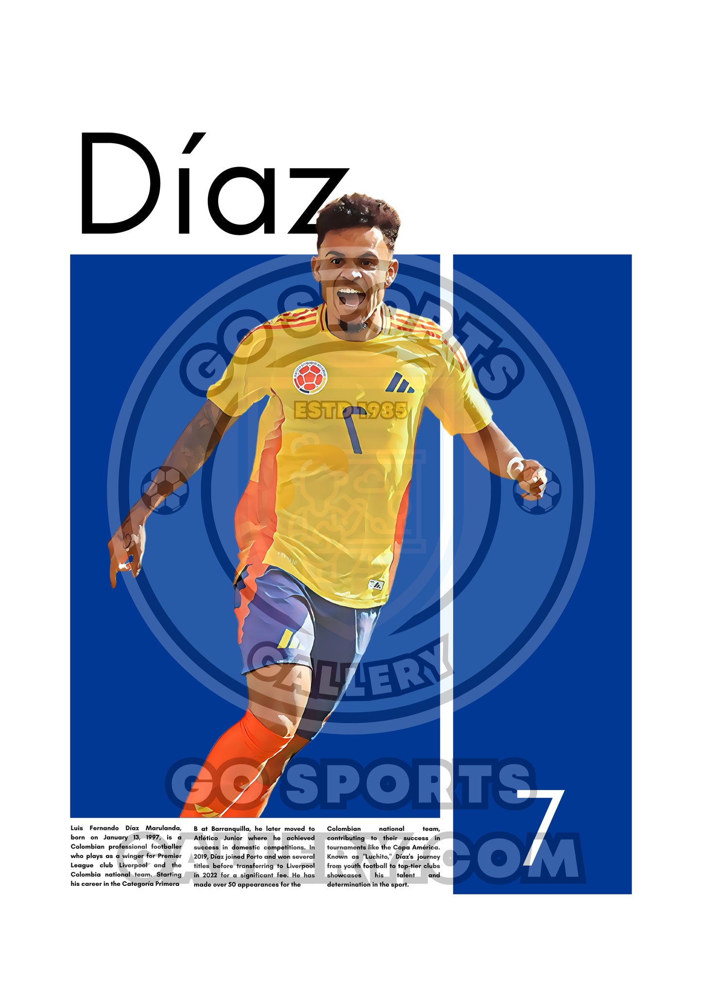 Luis Diaz Wall Art – Digital Download | Instant Printable Sports Art