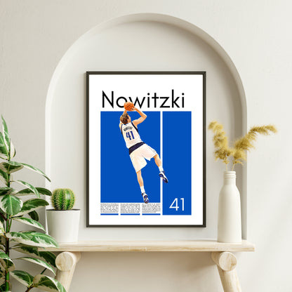 Dirk Nowitzki Dallas Mavericks – High-Quality Basketball Print for Home Decor