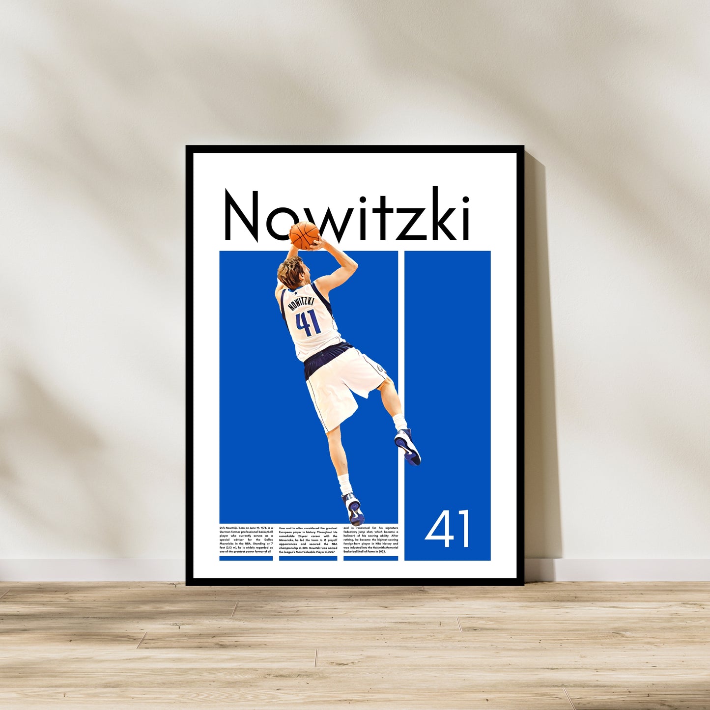 Dirk Nowitzki Dallas Mavericks – High-Quality Basketball Print for Home Decor