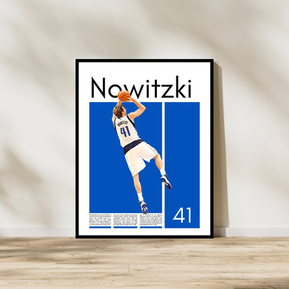 Dirk Nowitzki Dallas Mavericks – High-Quality Basketball Print for Home Decor