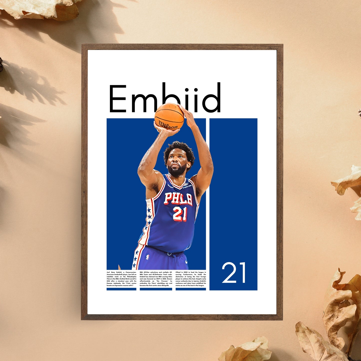 Joel Embiid Philadelphia 76ers – High-Quality Basketball Print for Home Decor