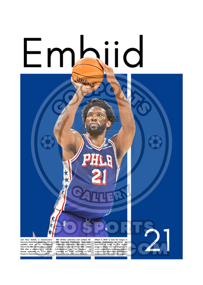 Joel Embiid Wall Art – Digital Download | Instant Printable Sports Art