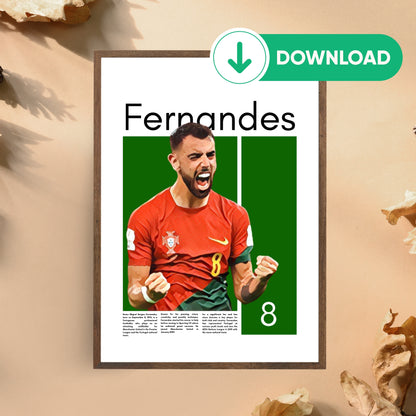 Bruno Fernandes Wall Art – Digital Download | Instant Printable Sports Art