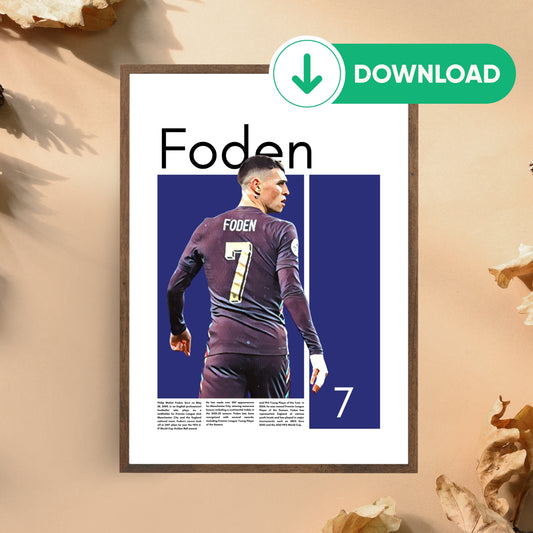 Phil Foden Wall Art – Digital Download | Instant Printable Sports Art