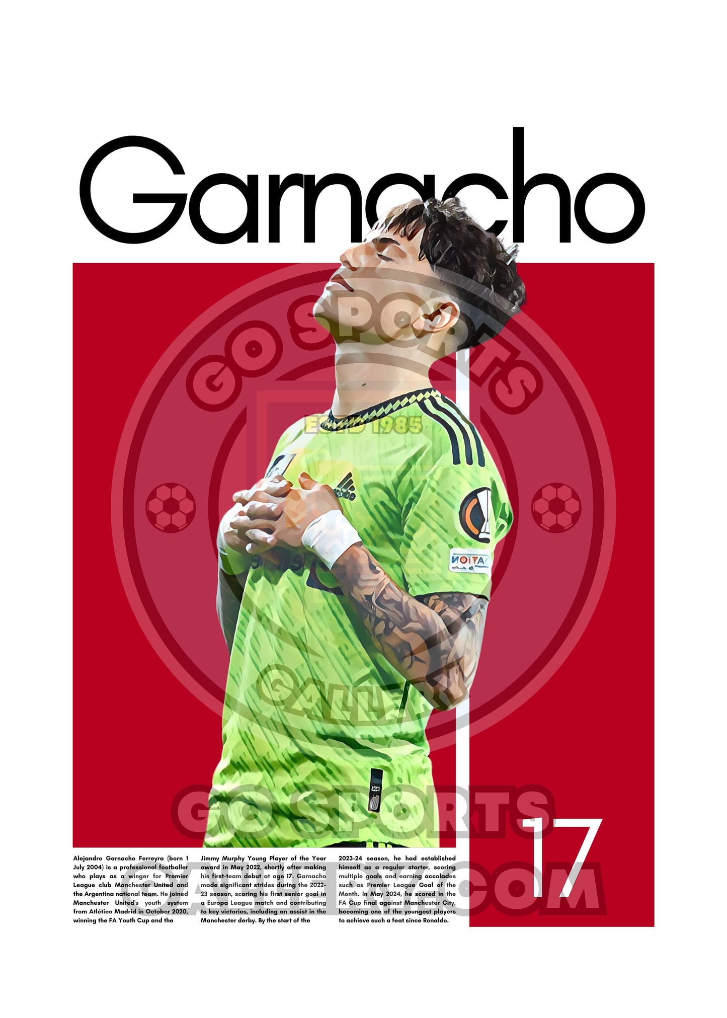 Alejandro Garnacho Wall Art – Digital Download | Instant Printable Sports Art