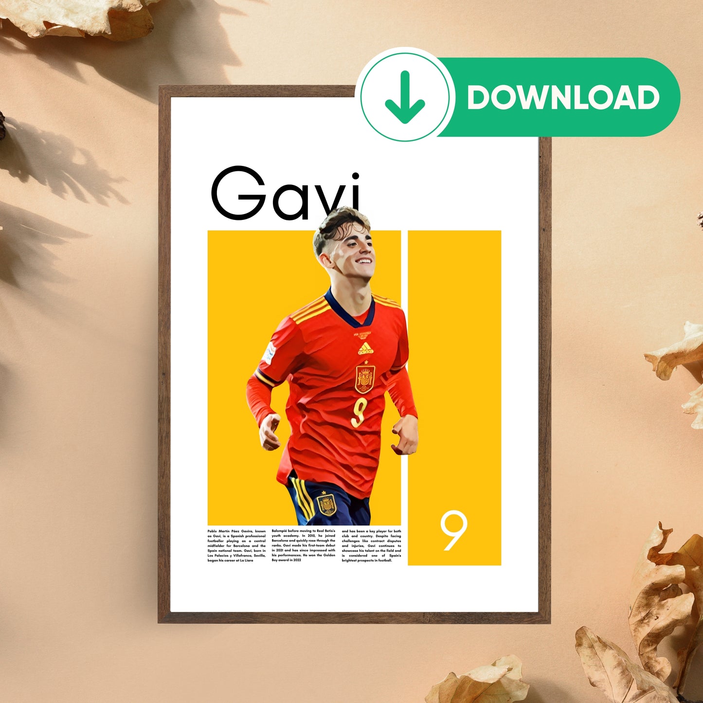 Gavi Wall Art – Digital Download | Instant Printable Sports Art