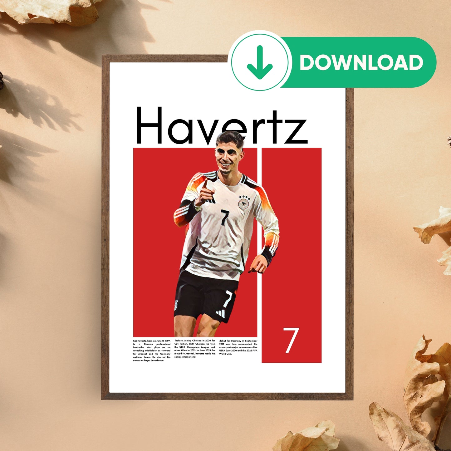 Kai Havertz Wall Art – Digital Download | Instant Printable Sports Art