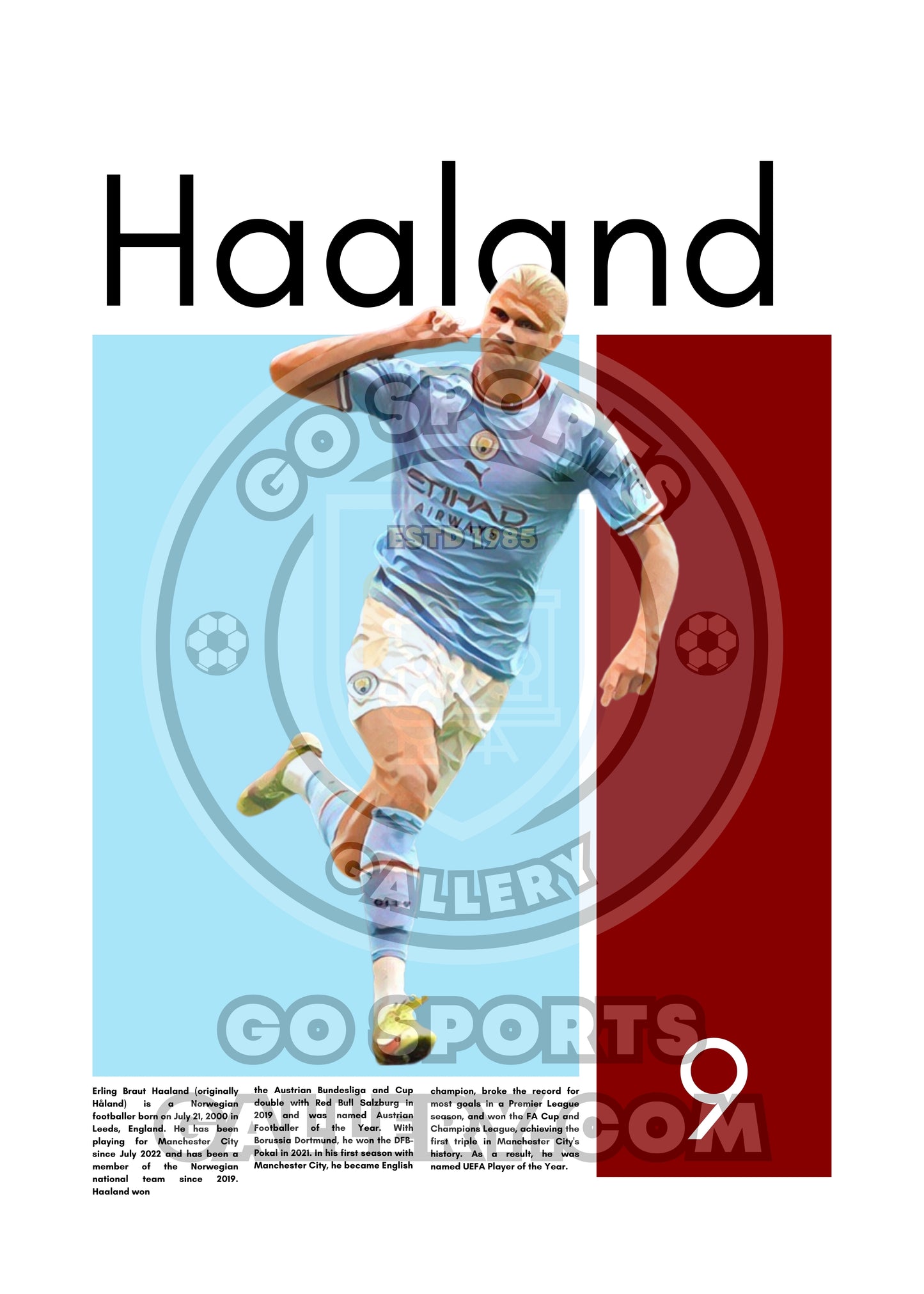 Erling Haaland Wall Art – Digital Download | Instant Printable Football Art