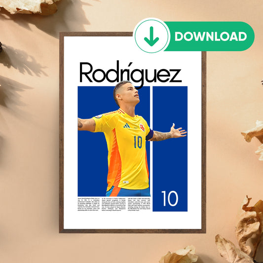 James Rodriguez Wall Art – Digital Download | Instant Printable Sports Art