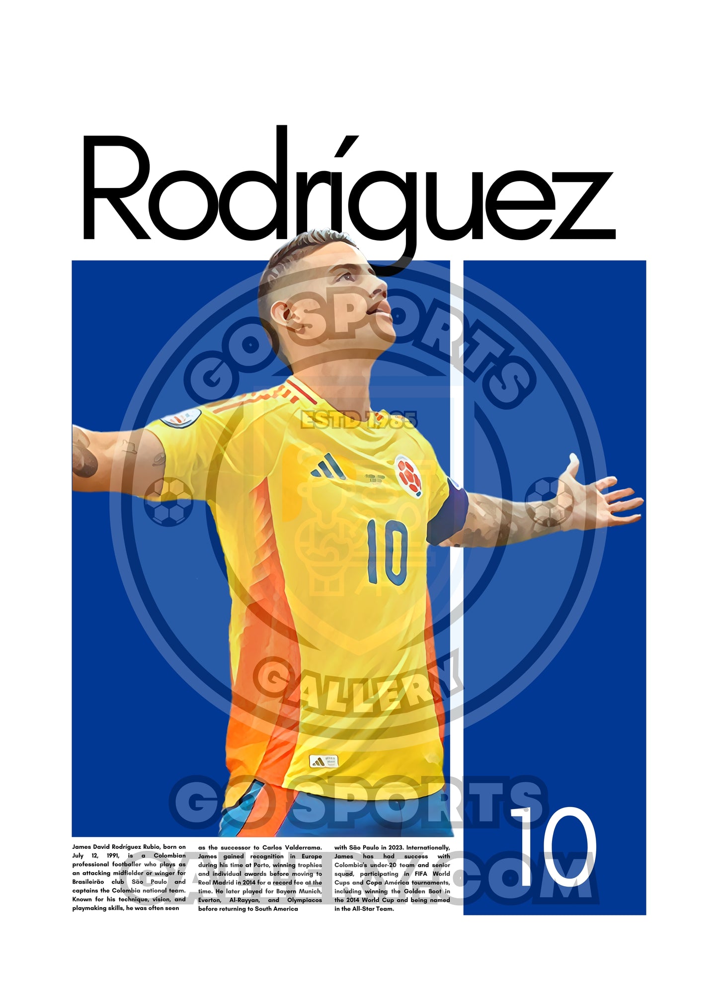 James Rodriguez Wall Art – Digital Download | Instant Printable Sports Art