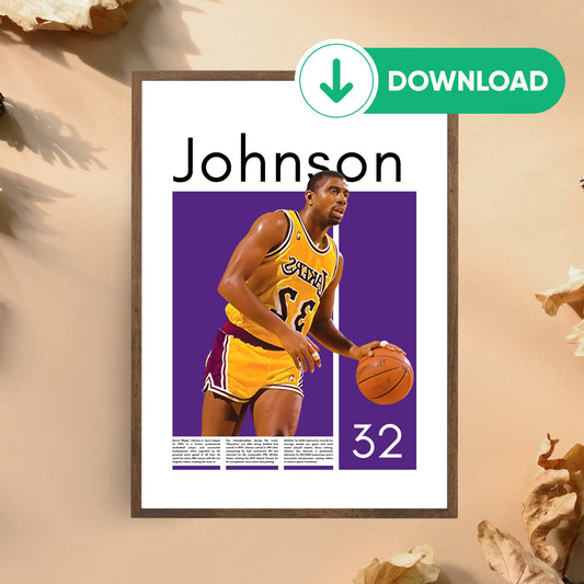 Magic Johnson Wall Art – Digital Download | Instant Printable Sports Art