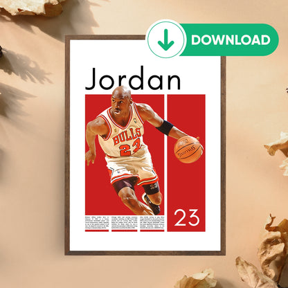 Michael Jordan Wall Art – Digital Download | Instant Printable Sports Art