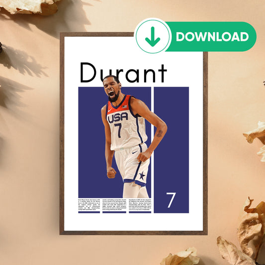 Kevin Durant Wall Art – Digital Download | Instant Printable Sports Art