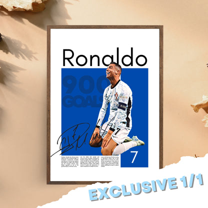 Exclusive 1 of 1 Cristiano Ronaldo 900 Goals Tribute Poster