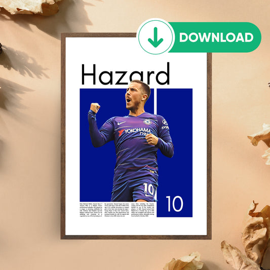 Eden Hazard Wall Art – Digital Download | Instant Printable Sports Art