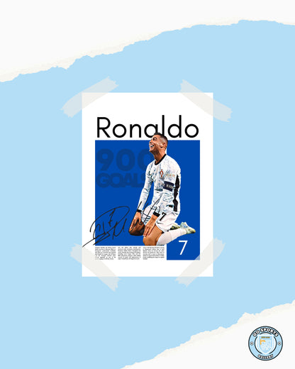 Exclusive 1 of 1 Cristiano Ronaldo 900 Goals Tribute Poster