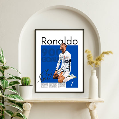 Exclusive 1 of 1 Cristiano Ronaldo 900 Goals Tribute Poster