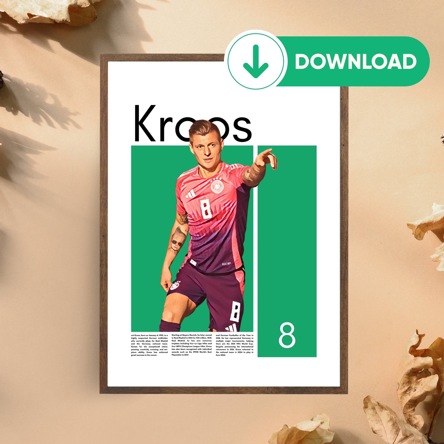 Toni Kroos Wall Art – Digital Download | Instant Printable Sports Art