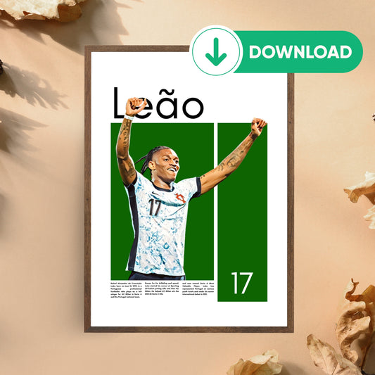 Rafa Leao Wall Art – Digital Download | Instant Printable Sports Art