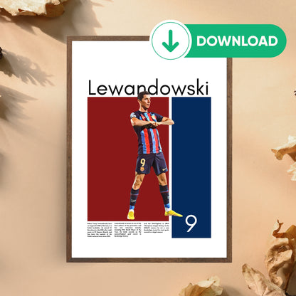 Robert Lewandowski Wall Art – Digital Download | Instant Printable Football Art