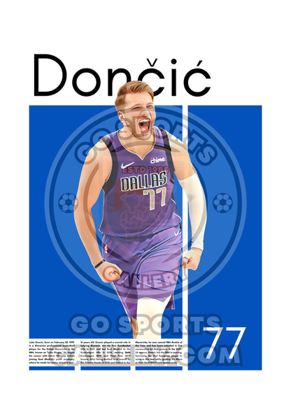 Luka Doncic Wall Art – Digital Download | Instant Printable Sports Art