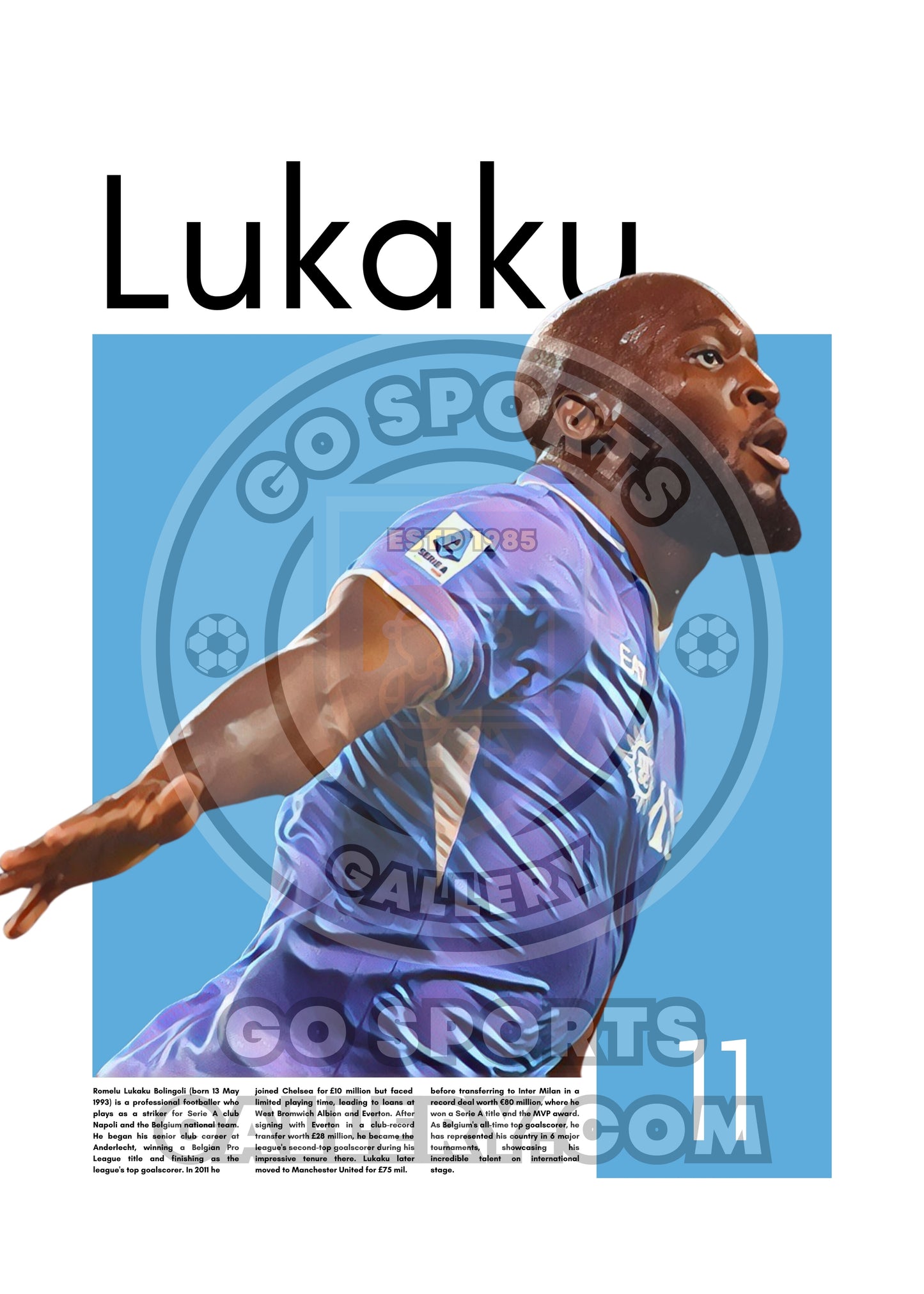 Romelu Lukaku Wall Art – Digital Download | Instant Printable Sports Art