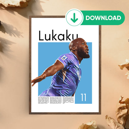 Romelu Lukaku Wall Art – Digital Download | Instant Printable Sports Art