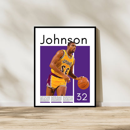 Magic Johnson Los Angeles Lakers - Framed/Printed