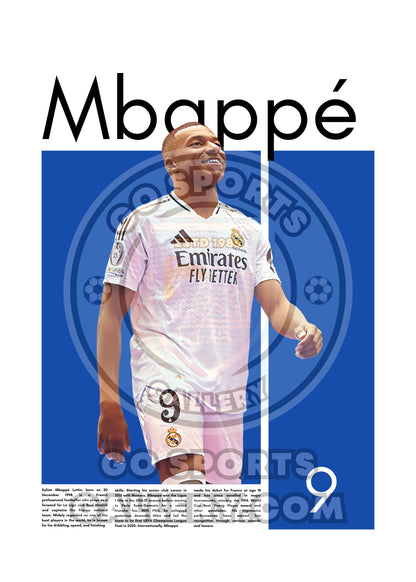 Kylian Mbappe Wall Art – Digital Download | Instant Printable Sports Art