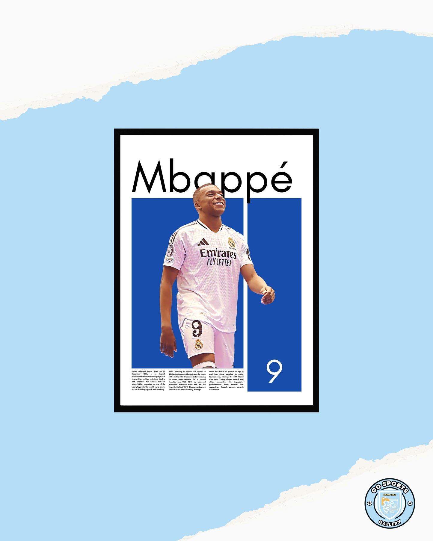 Kylian Mbappe Wall Art – Digital Download | Instant Printable Sports Art