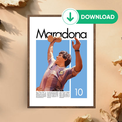 Diego Maradona Wall Art – Digital Download | Instant Printable Sports Art