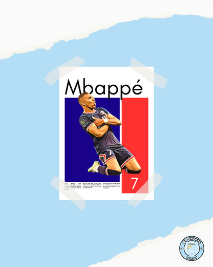 Kylian Mbappe Wall Art – Digital Download | Instant Printable Football Art