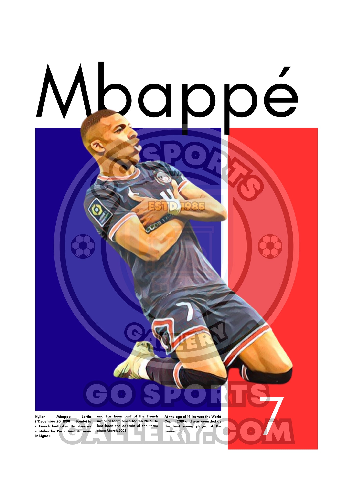 Kylian Mbappe Wall Art – Digital Download | Instant Printable Football Art