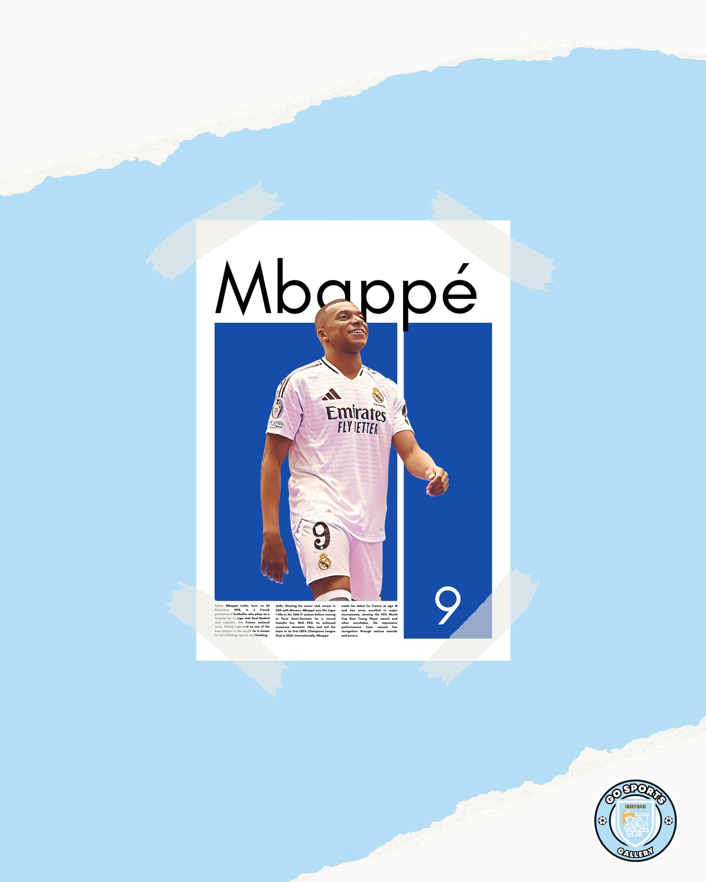 Kylian Mbappe Wall Art – Digital Download | Instant Printable Sports Art