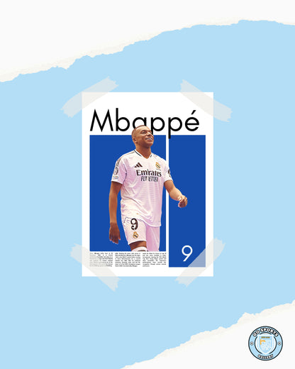 Kylian Mbappe Wall Art – Digital Download | Instant Printable Sports Art