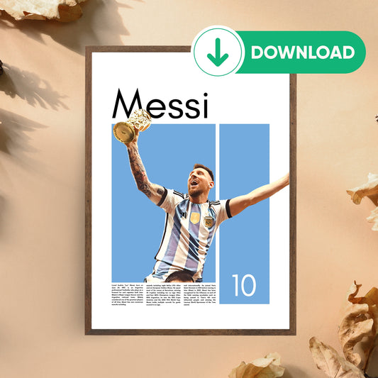 Lionel Messi Wall Art – Digital Download | Instant Printable Sports Art